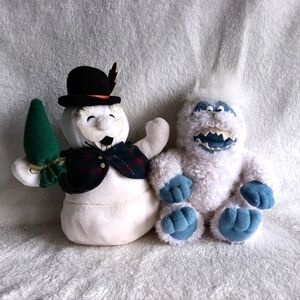 Vintage Rudolph Misfit Toys 2000 Plush 8" Sam & Abominable Snowman Stuffed Dolls